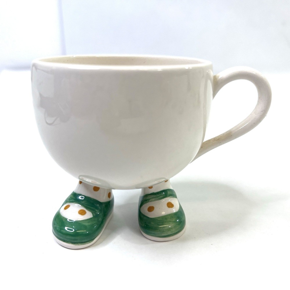 Carlton Ware‎ Walking Ware Teacup Green Shoes Polka Dot Vintage England